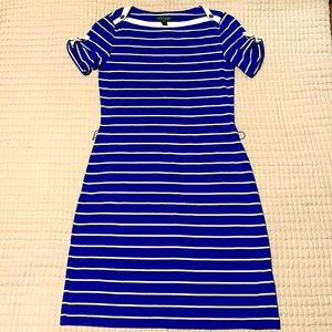 LRL striped midi dress color blue. 100%cotton never worn.